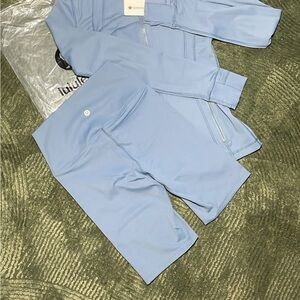 Lululemon Sky Blue Jacket and Shorts Set